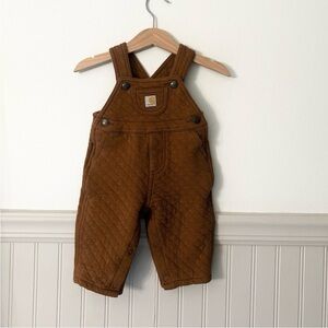 Carhartt Infant Baby 9 Months Brown Quilted Cotton Bib Overalls
